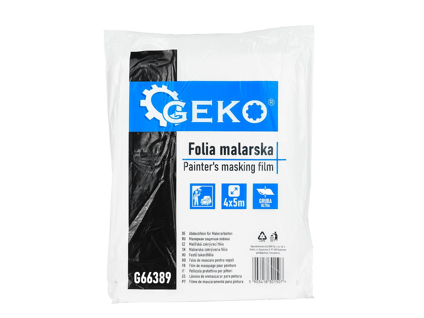 Folie de protectie groasa pentru vopsit 4 x 5 m, Geko G66389