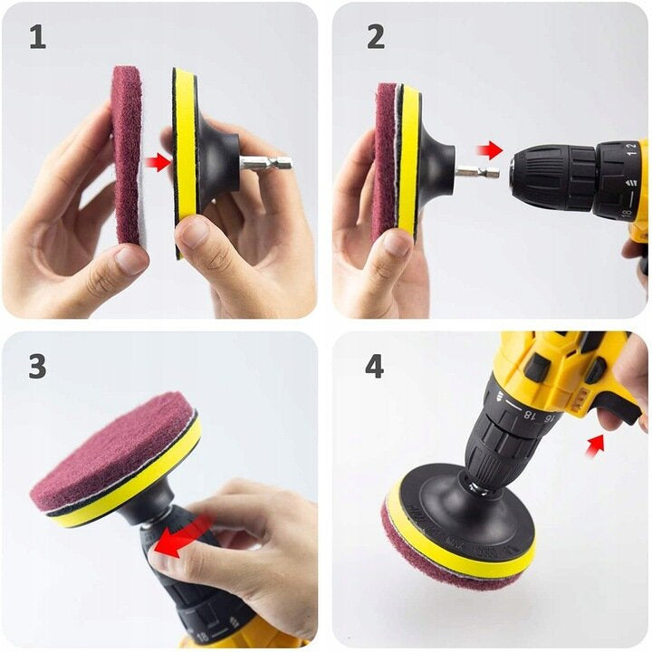 Set perii de curatare pentru bormasina, 10 bucati, Lean 20048