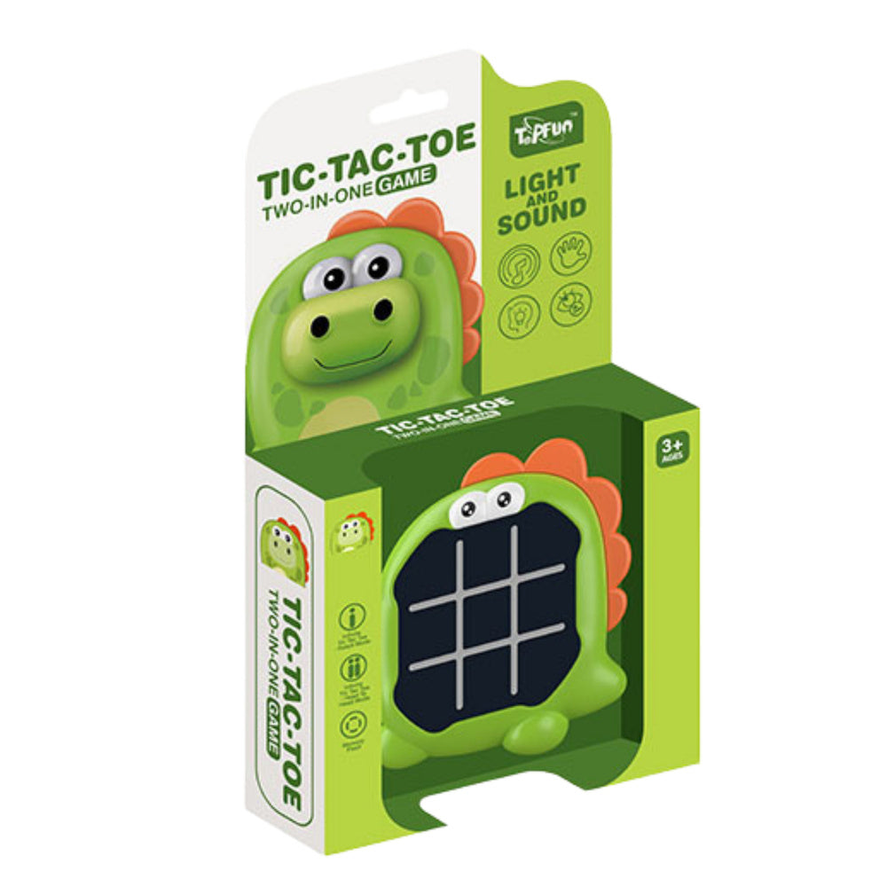 Joc electronic 3 in 1 Tic Tac Toe dinozaur, verde, Lean 21371