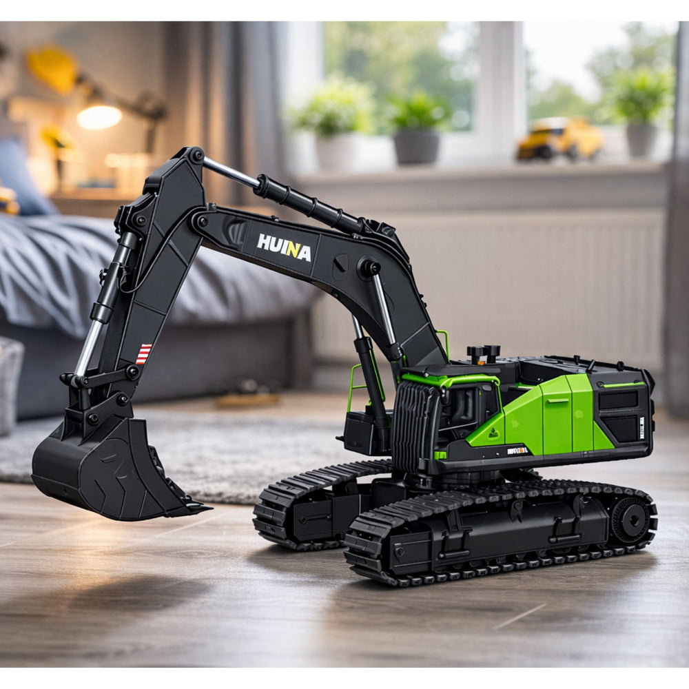 Utilaj de constructie de jucarie Huina R/C, 1:14, verde, Lean 14018