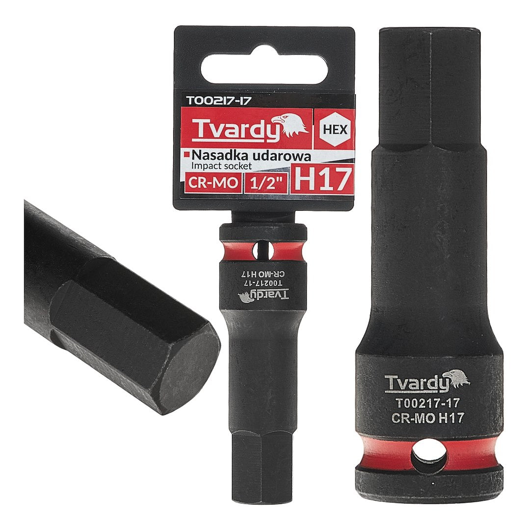 Cheie tubulara de impact HEX 1 / 2", H17, Cr-Mo, Tvardy T00217-17