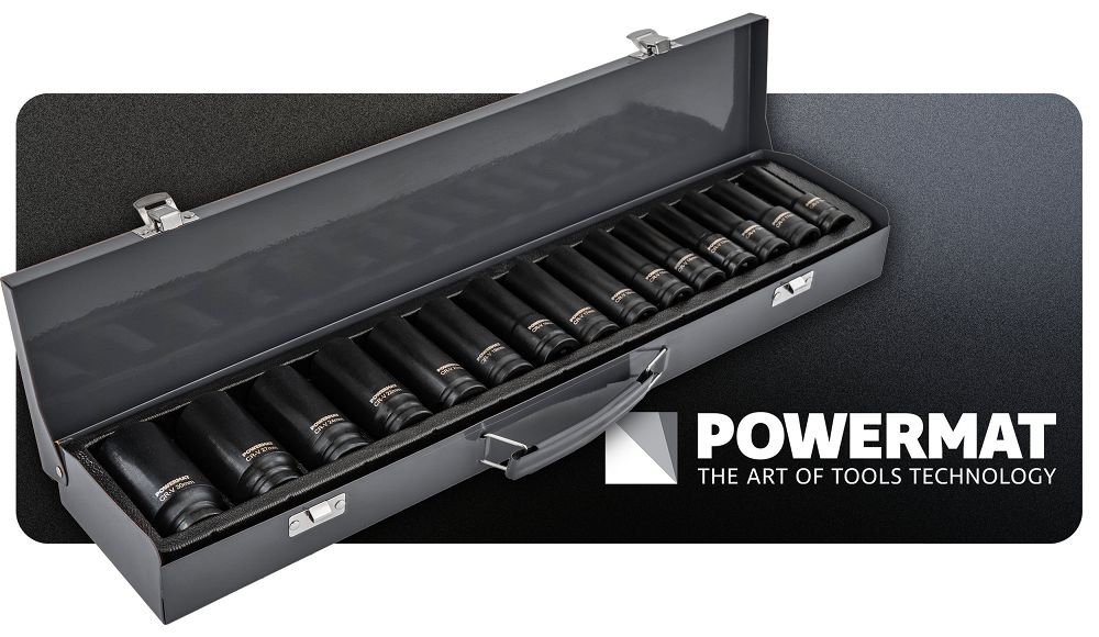 Set chei tubulare de impact PM-ZNU-1032T, 10-32 mm, 1 / 2", 15 bucati, Powermat PM1383