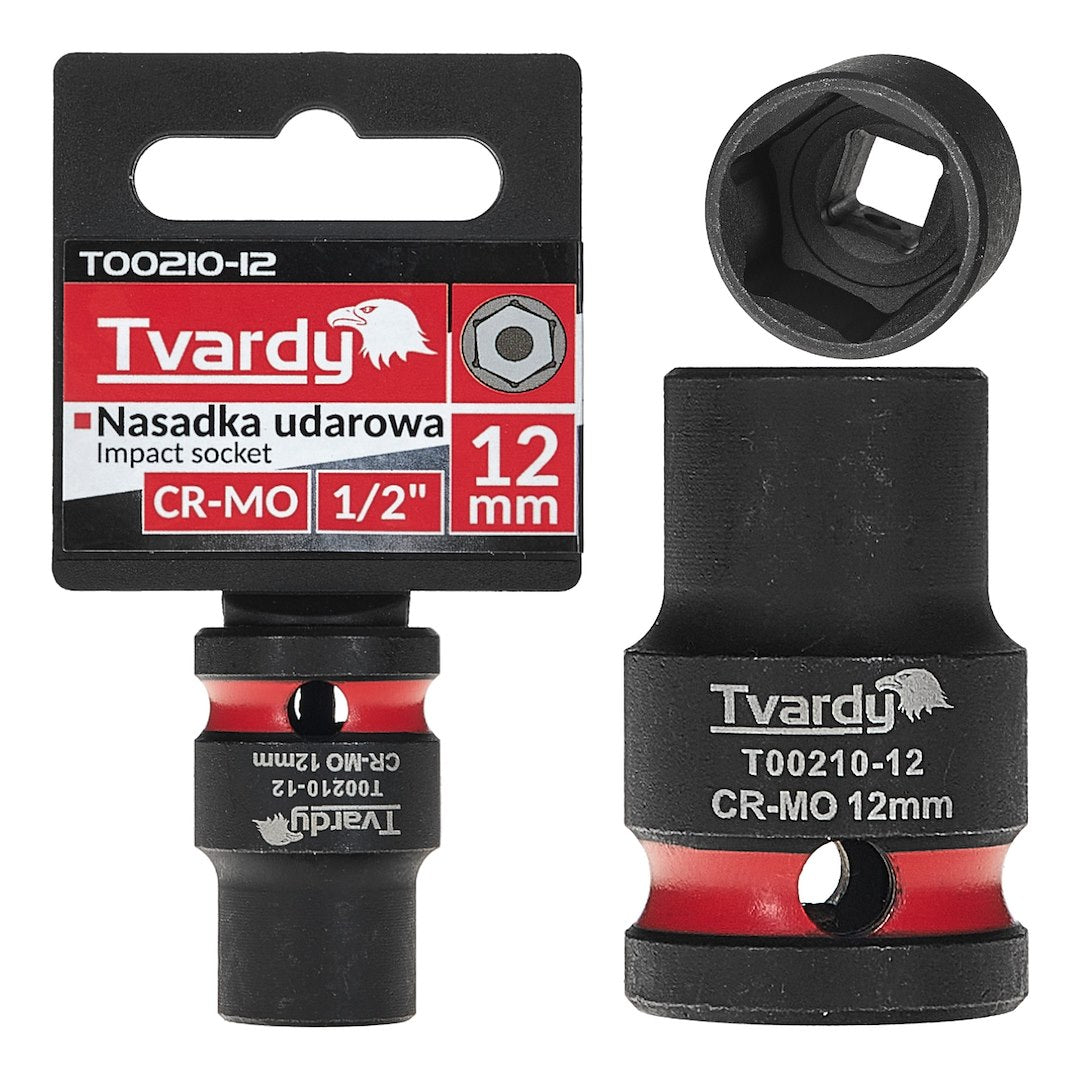 Cheie tubulara de impact cu 6 puncte 1 / 2", 12 mm, Tvardy T00210-12