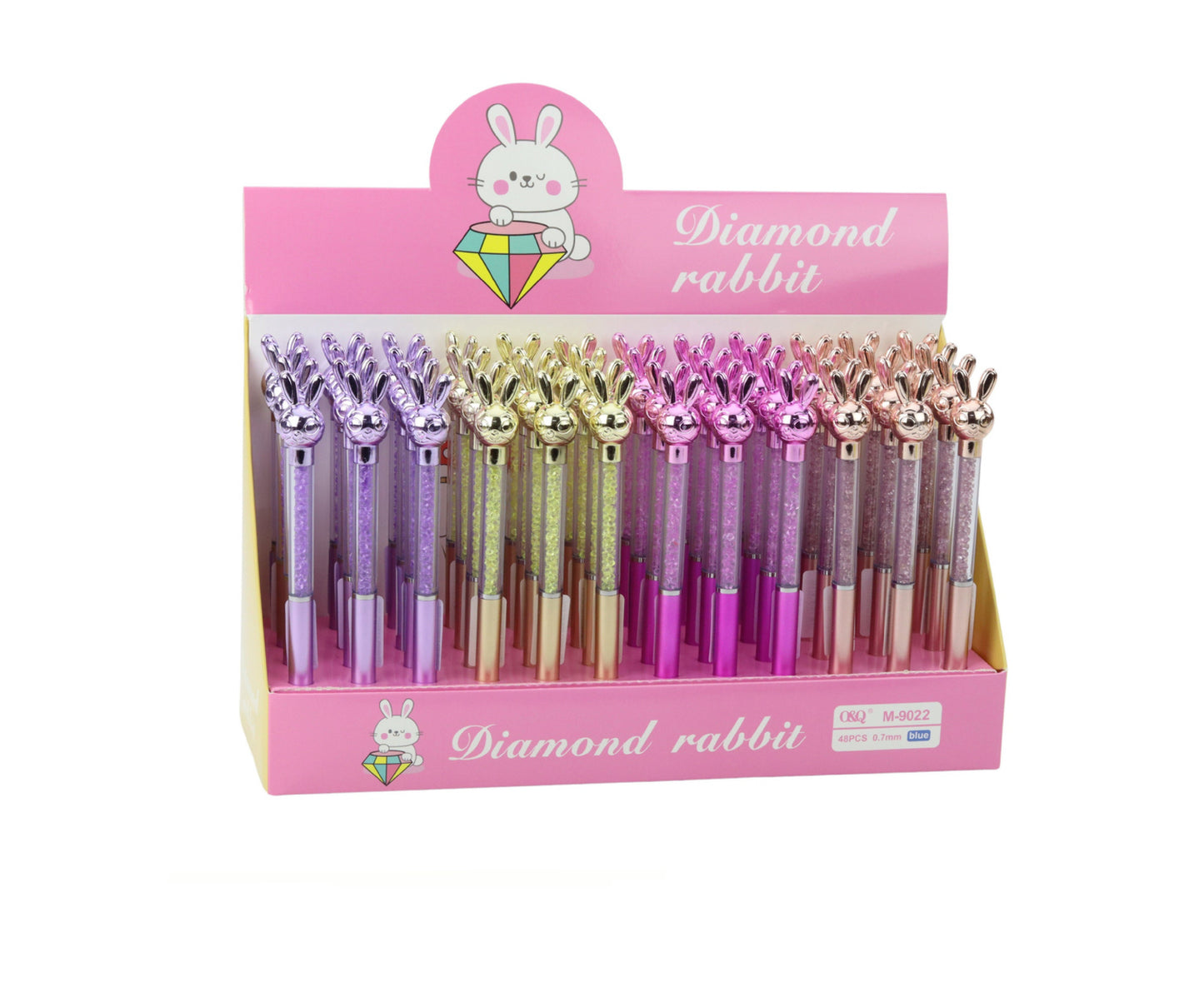 Pix cu figurina iepure si diamante, albastru, 0.7 mm, Lean 21565