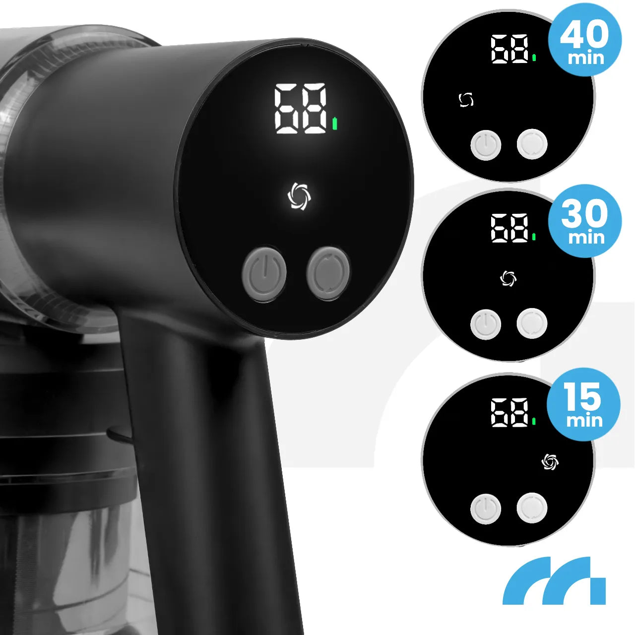 Aspirator vertical fara sac cu accesorii 3 in 1, perie electrica cu LED, 250 W, MalTec 113544