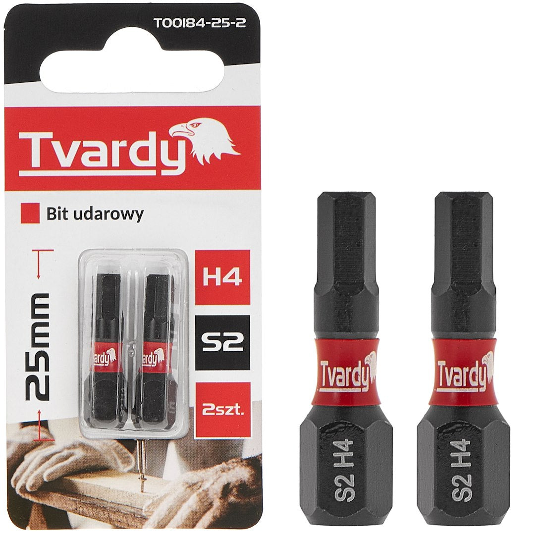 Set biti H4, 25 mm S2, 2 bucati, Tvardy T00184-25-2