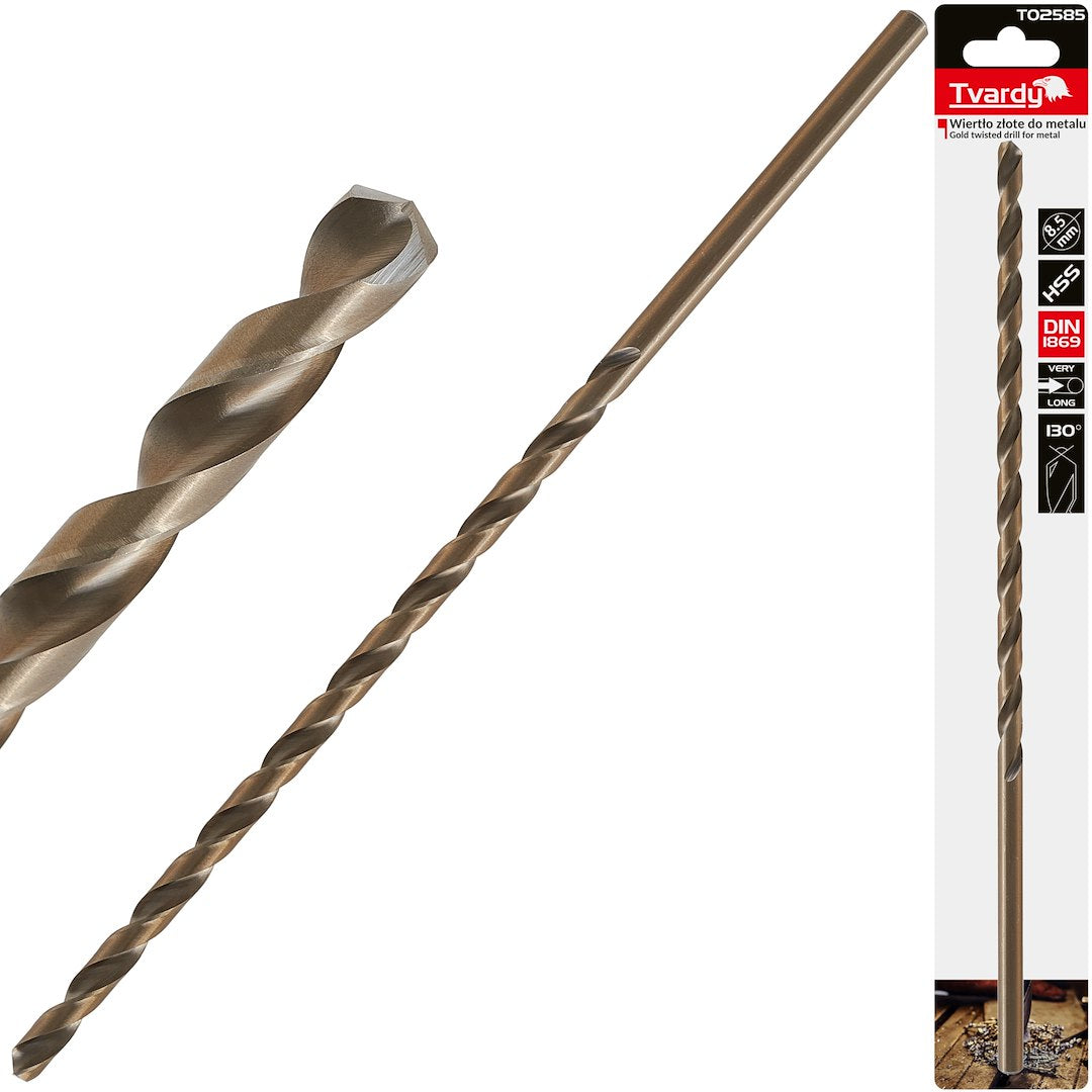 Burghiu HSS pentru metal 8.5 x 305 mm DIN1869, Tvardy T02585