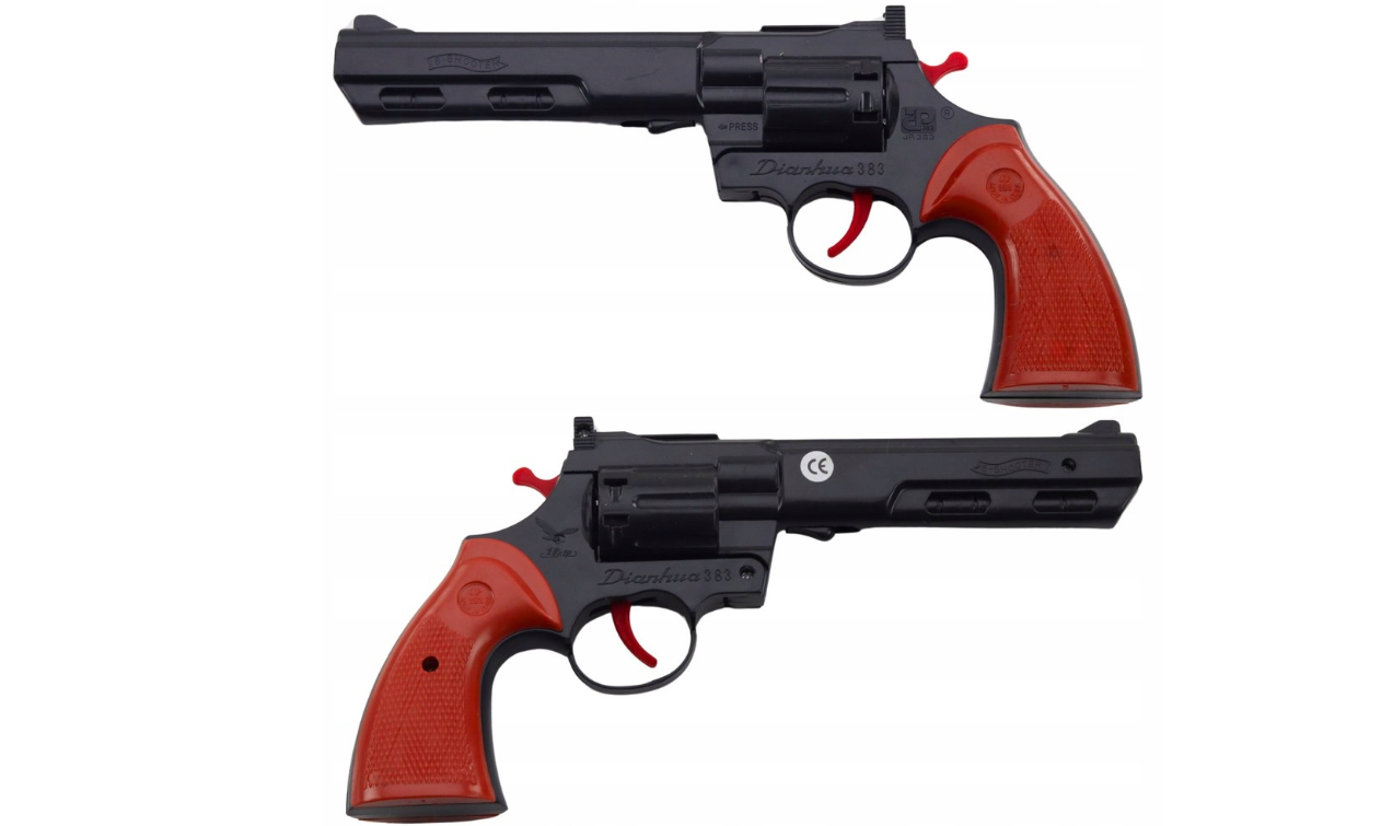 Revolver de jucarie cu sunet, negru, 23.5 x 12 x 3.5 cm, Lean 24763