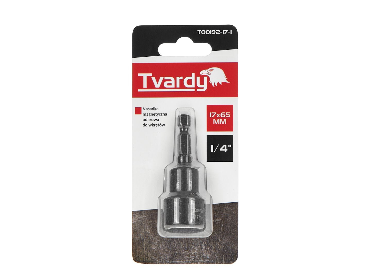 Cheie tubulara cu varf magnetic pentru suruburi 1 / 4", 17 x 65 mm, Tvardy T00192-17-1