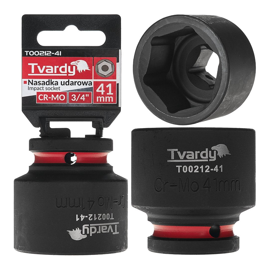 Cheie tubulara de impact in 6 puncte 3 / 4", 41 mm, Cr-Mo, Tvardy T00212-41