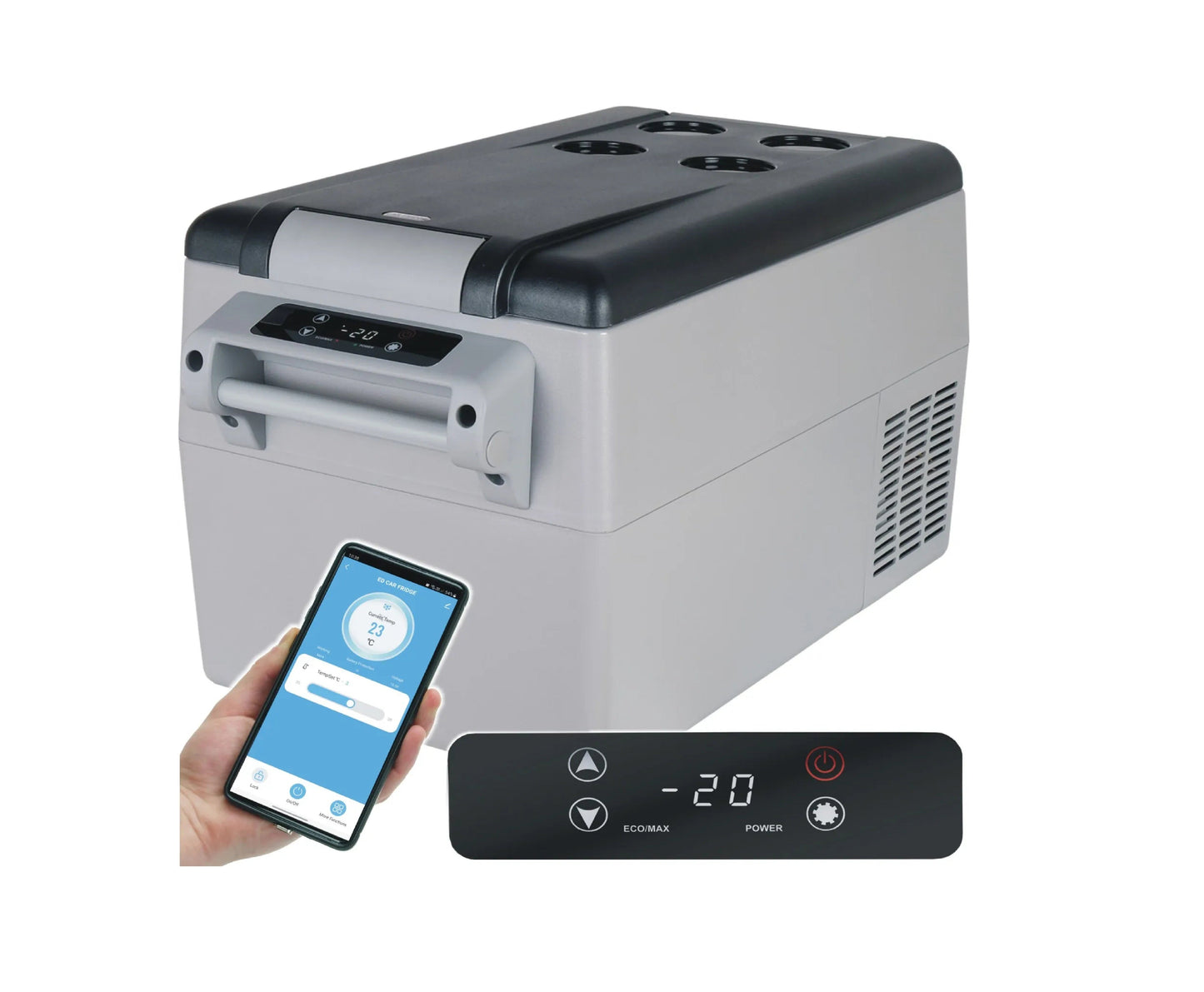 Frigider auto cu compresor 33 L Wertberg LT-5.35 BT, Bluetooth, Tuya Smart, 12V/24V/230V, Racire si Congelare -20°C, Harder HD1873