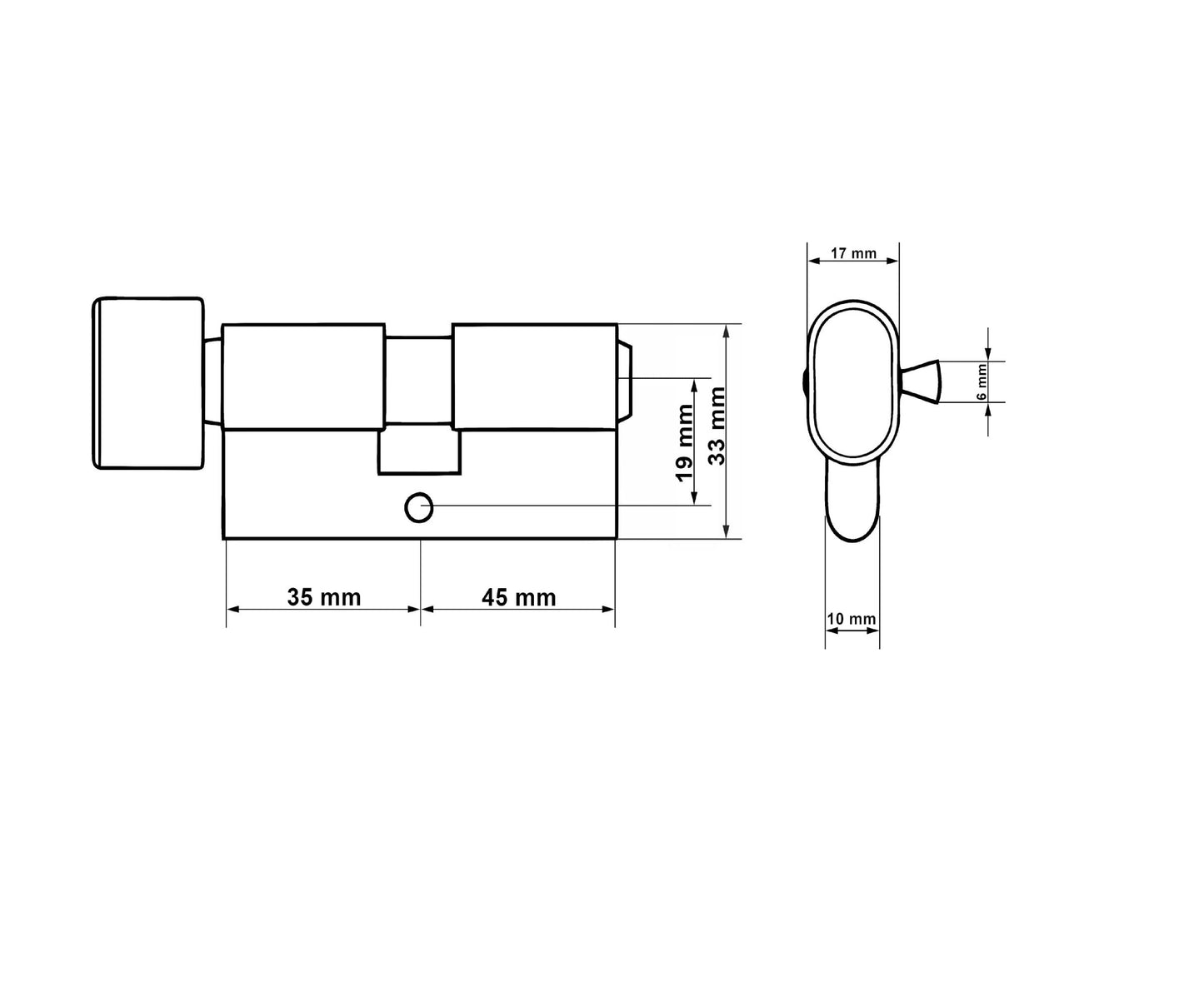 Butuc aluminiu Nickel, 35g/45, Tvardy T01414