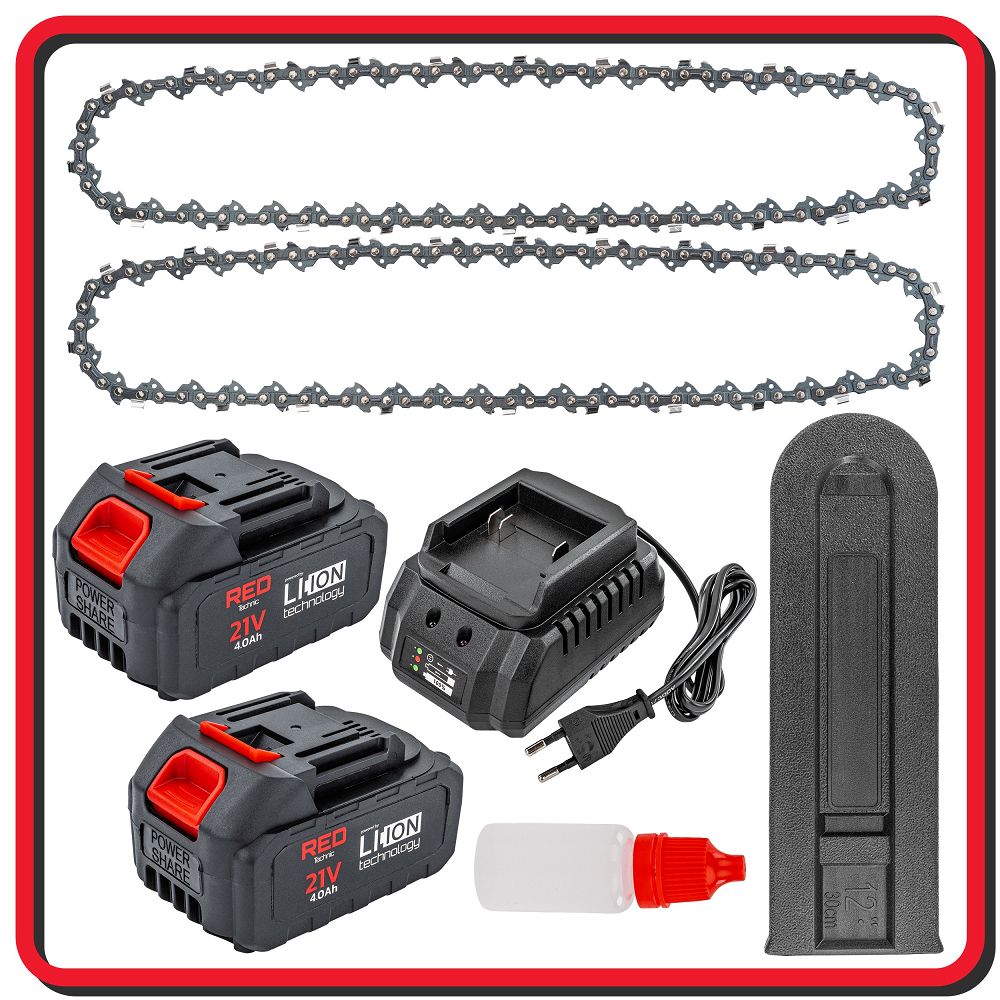 Drujba electrica pe acumulator, 4 Ah, 350 W, Red Technic RTPAK0124