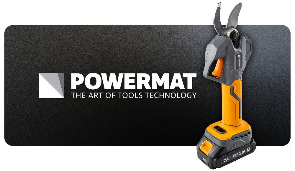 Foarfeca electrica cu acumulator pentru gradina PM-SA-21V-2AM, 30 mm, 1000 W, 2 x 21 V, afisaj LCD, Powermat PM1550