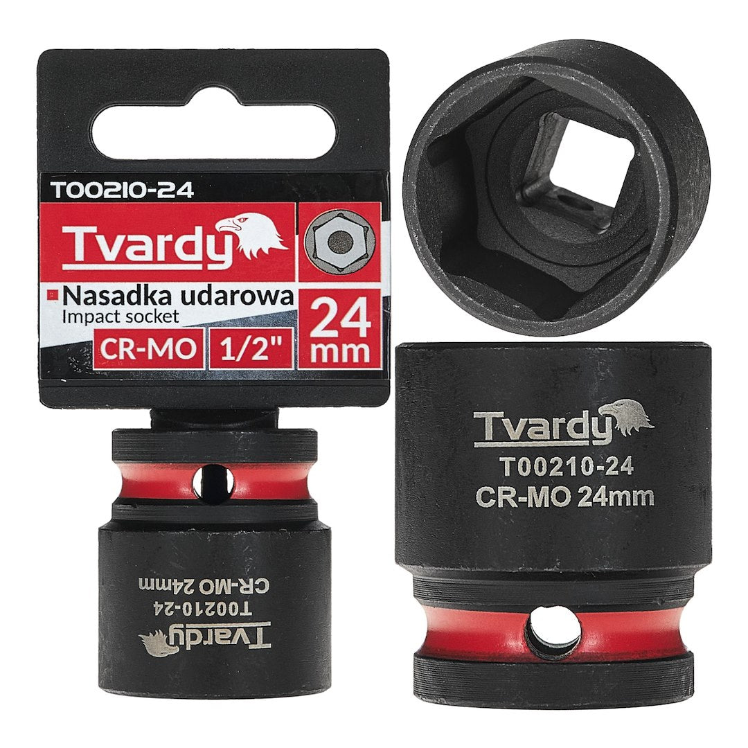 Cheie tubulara de impact in 6 puncte, 1 / 2", 24 mm, Tvardy T00210-24
