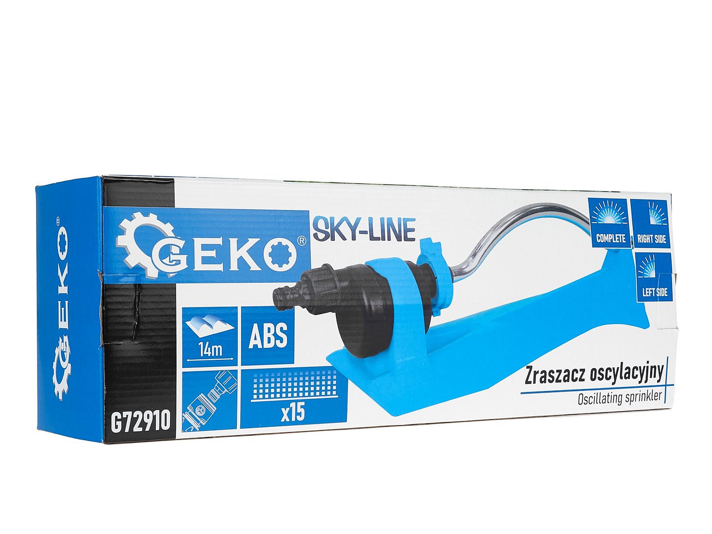 Aspersor oscilant reglabil cu 15 orificii Sky-Line, Geko G72910