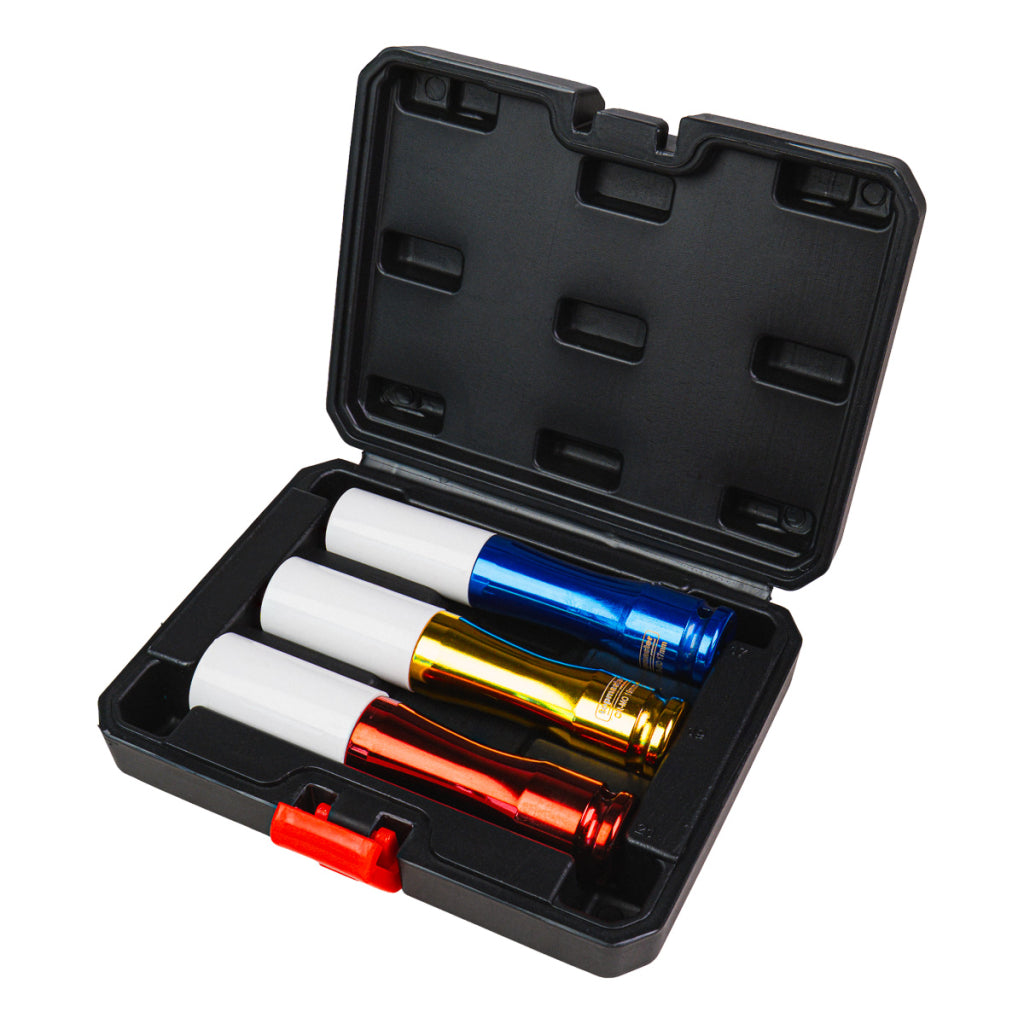 Set tubulare de impact, 1/2" 17,19,21mm cu protectie 150 mm, Topmaster 338808