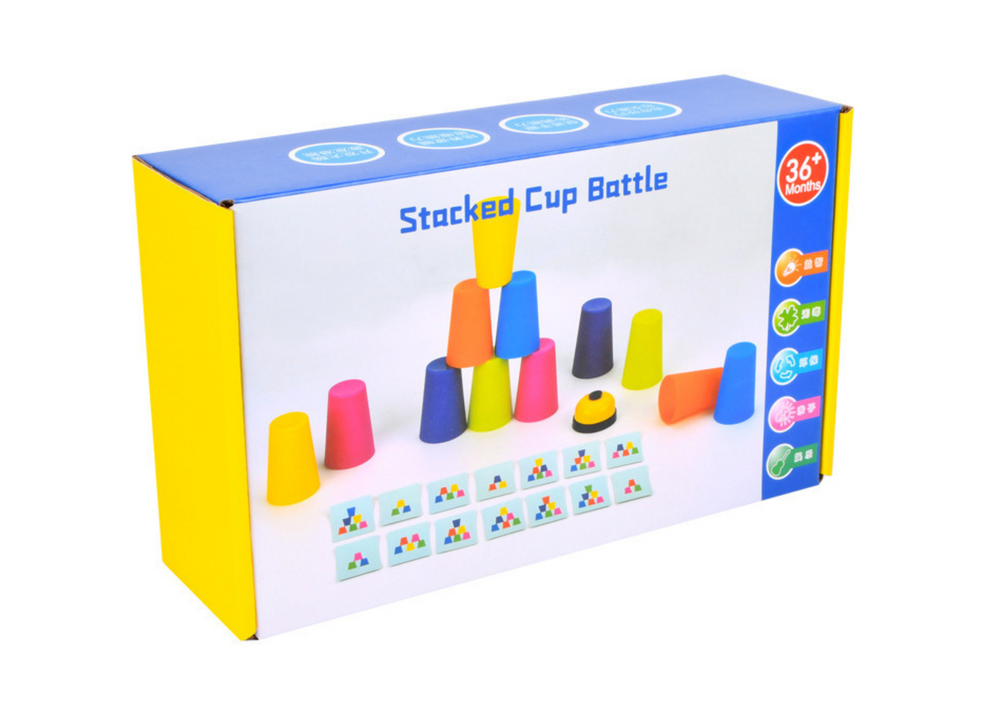 Joc de societate Stacked Cup Battle, set multicolor, Lean 20942
