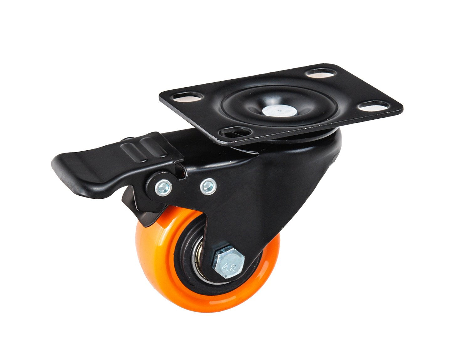 Set roti pivotante, 2 roti cu frana, 50 mm, capacitate maxima 50 kg, 4 bucati, Geko G71548