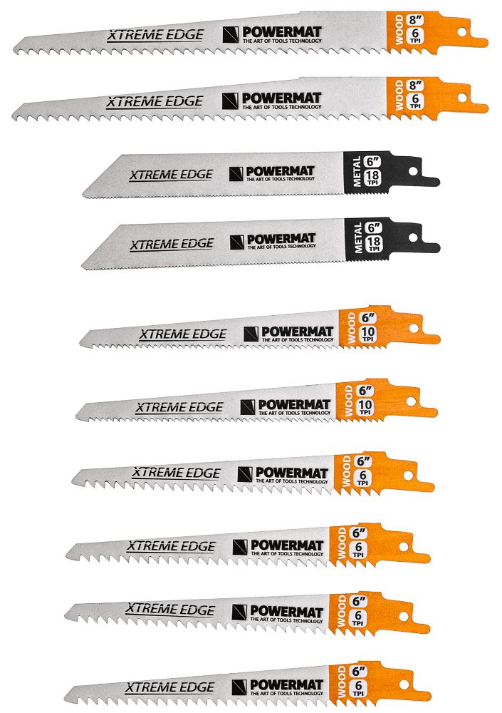 Set lame pentru fierastrau sabie PM-ZBDP10T, 10 bucati, Powermat PM1373
