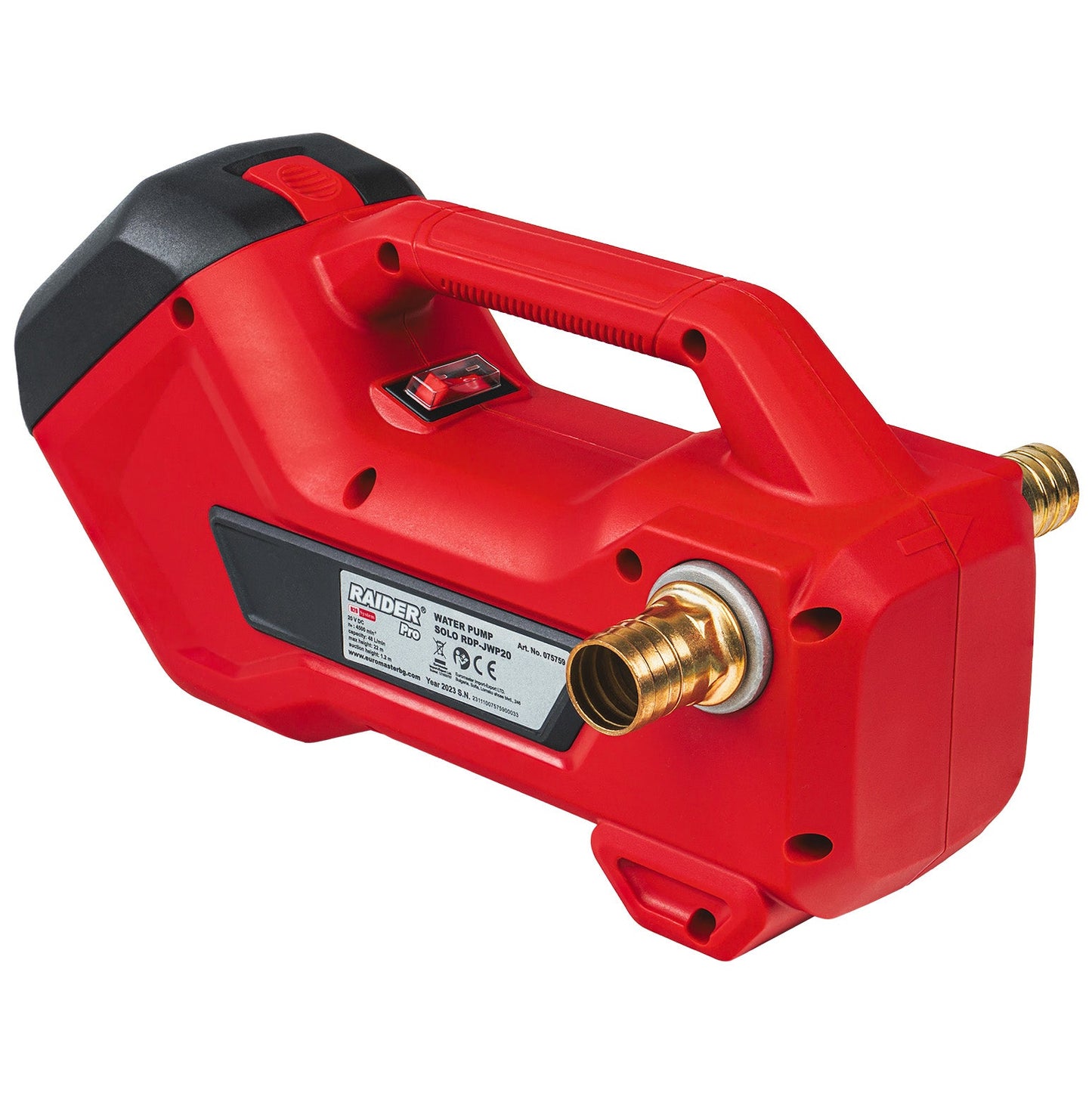 Pompa apa-motorina-uleiRDP-JWP20 Solo (fara acumulator si incarcator), 48 l / min, 22 m, 34 mm, Raider 075759