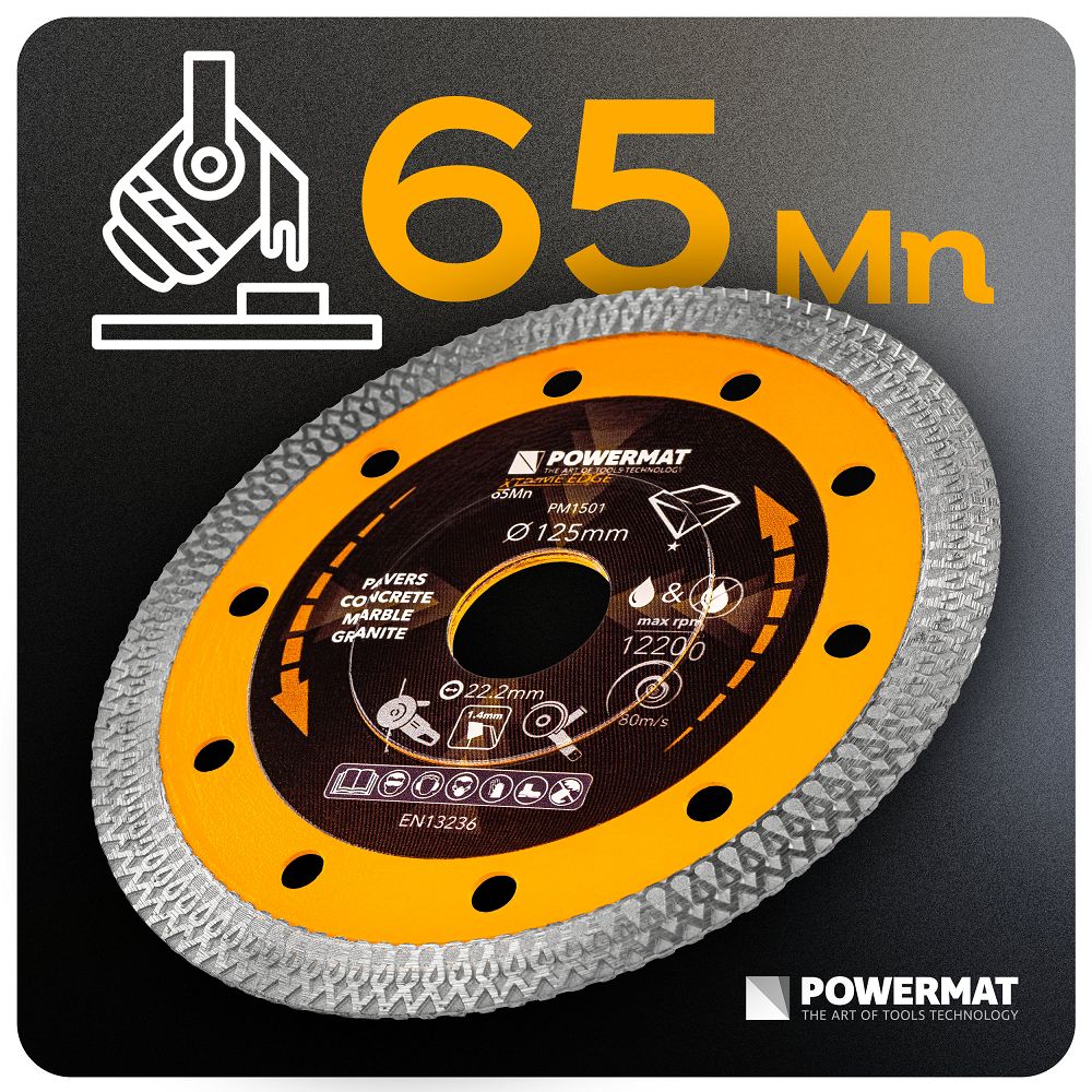 Disc diamantat pentru beton PM-TDCS-1257T, 125 mm, Powermat PM1501