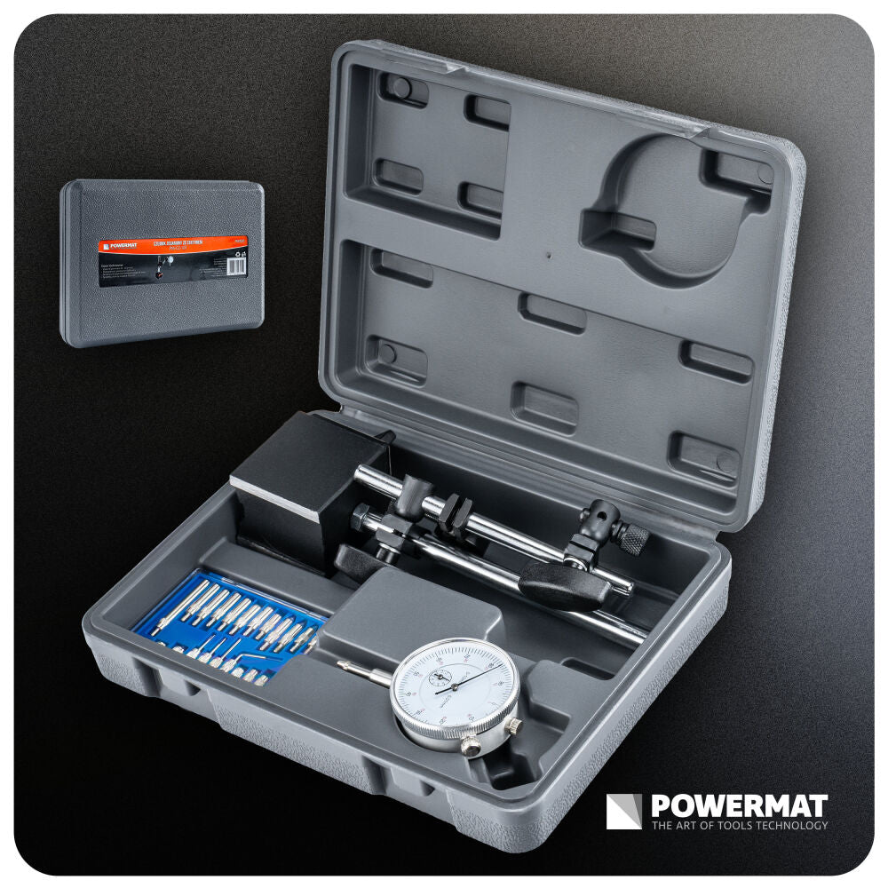 Set ceas comparator cu suport magnetic PM-CZ-10T, 0-10 mm, Powermat PM1521