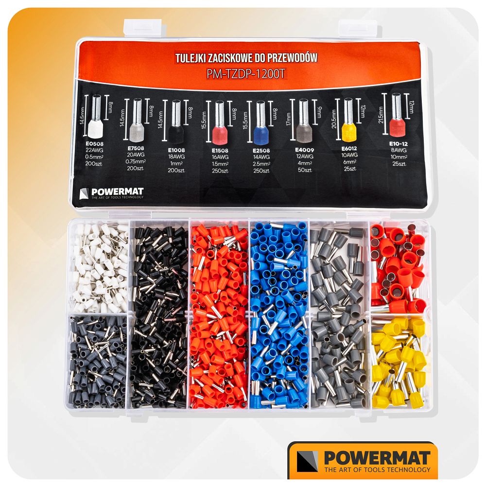 Set mansoane pentru sertizare PM-TZDP-1200T, 1200 bucati, Powermat PM1409