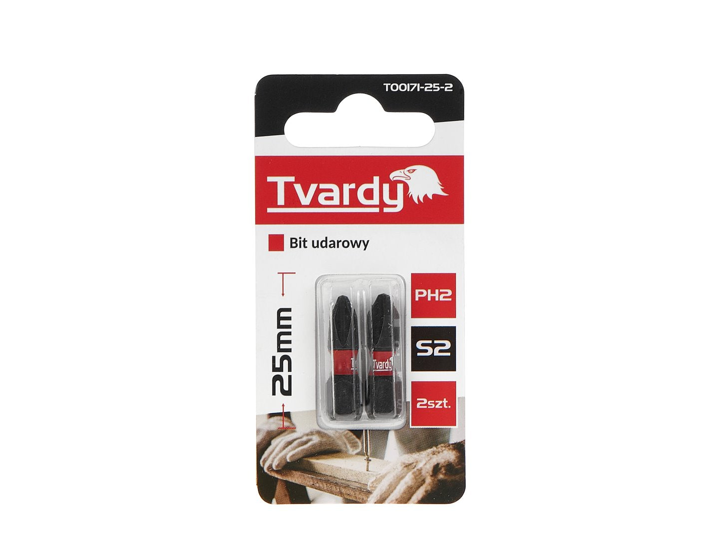 Set biti de impact PH2, 25 mm, S2, Tvardy T00171-25-2
