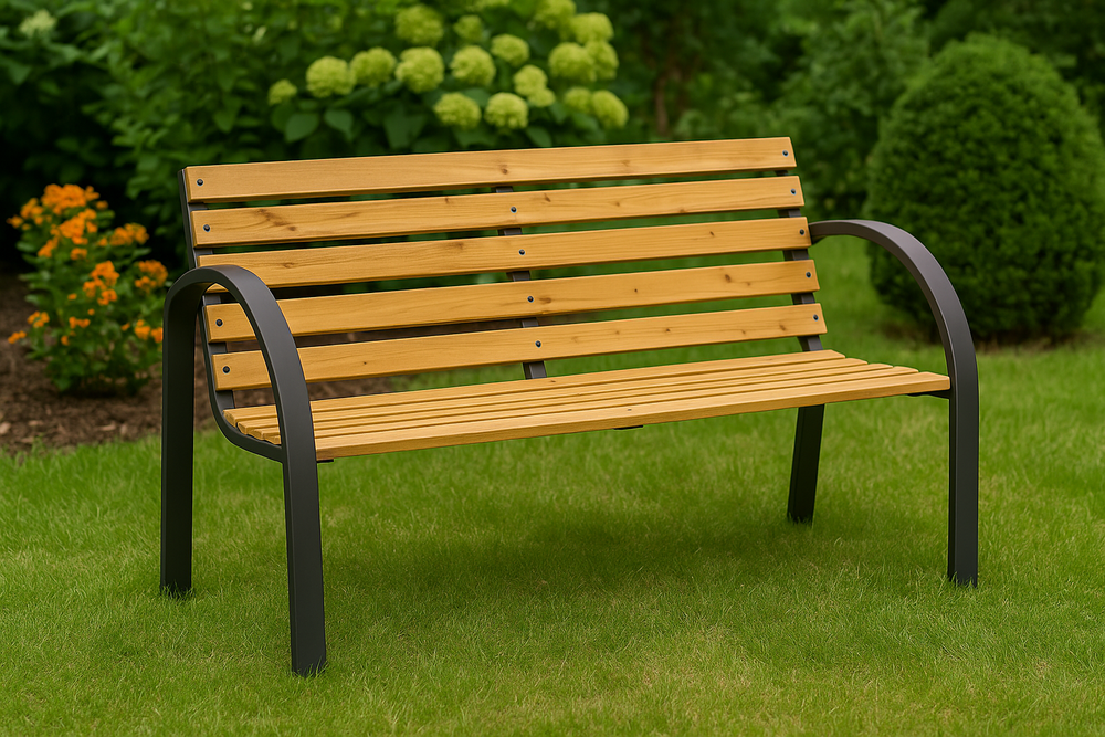 Banca de gradina din lemn, 73 x 125 cm, Lean 26569