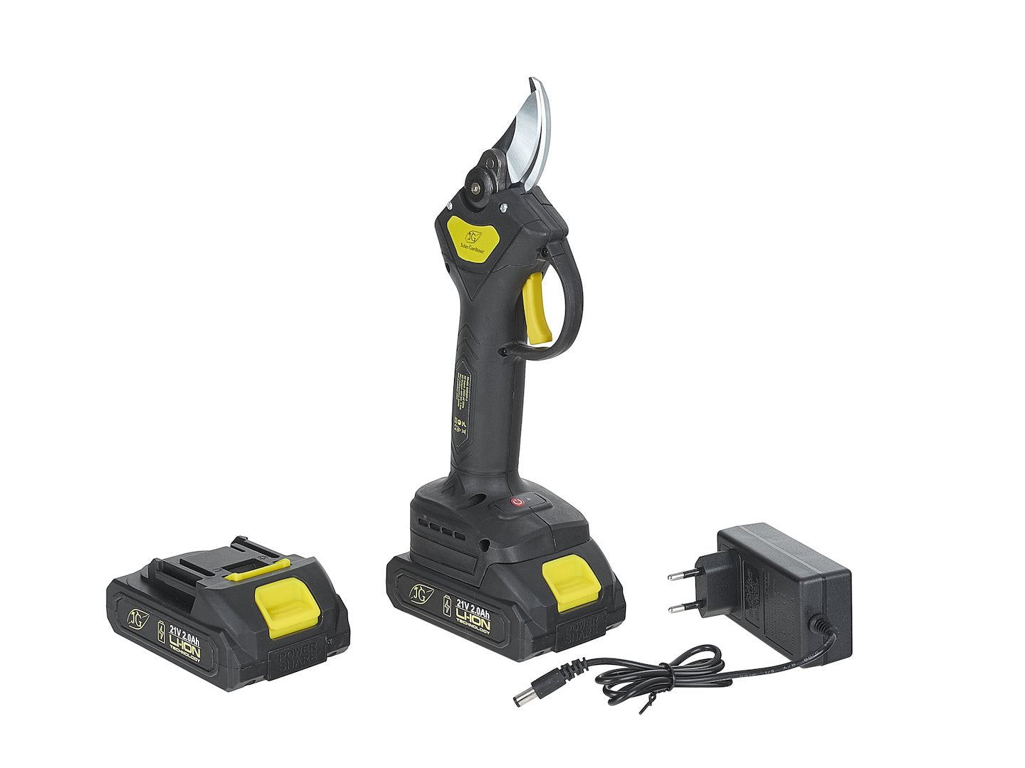 Foarfeca de gradina electrica cu tija telescopica, 1.65 - 2.50 m, 30 mm, 2 x 2 Ah, 21 V, Geko G80663