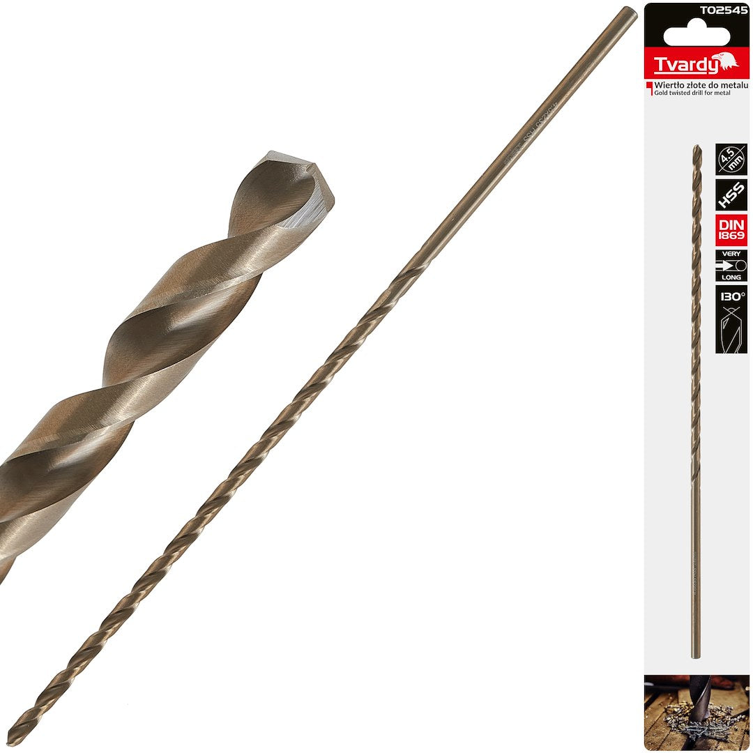 Burghiu HSS pentru metal 4.5 x 235 mm DIN1869, Tvardy T02545