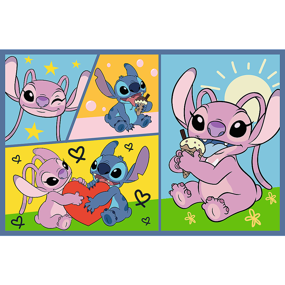 Puzzle pentru copii Lilo & Stitch, Nu exista plictiseala cu Stitch, 2 x 70 piese, Lean 26364