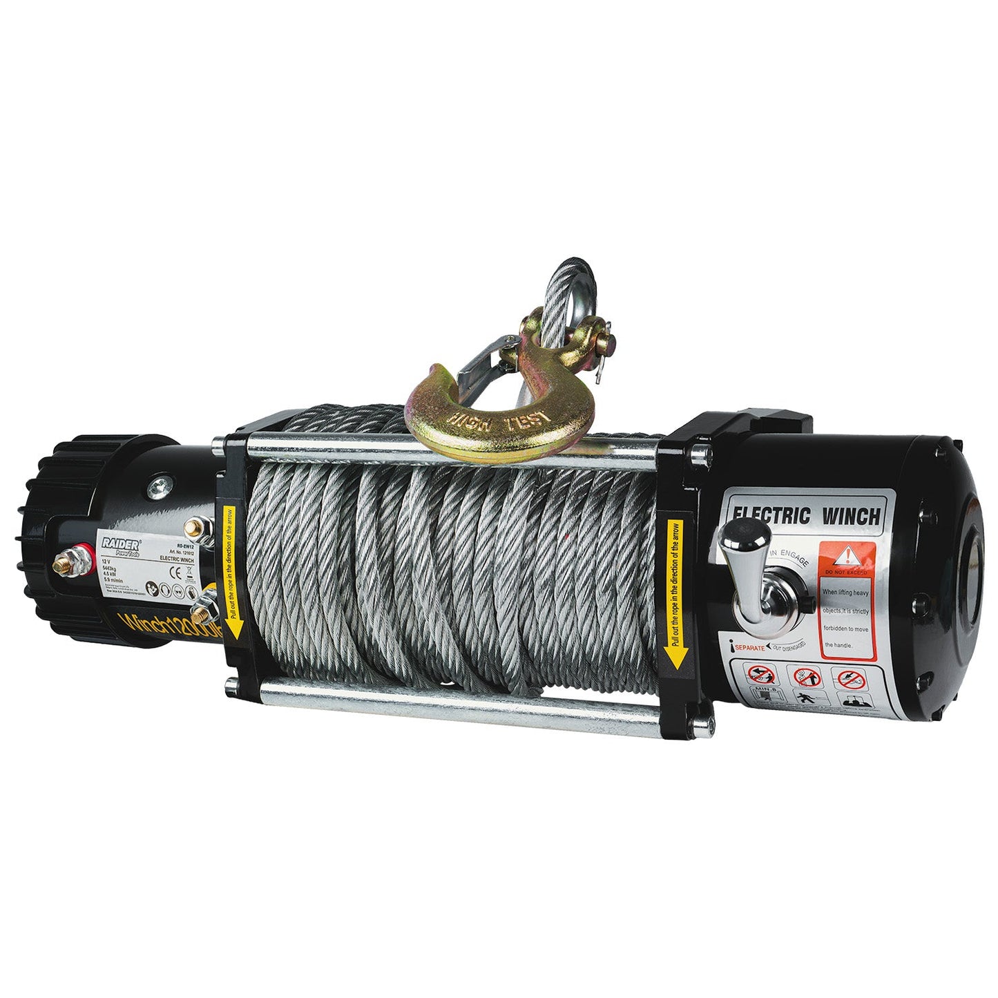 Troliu electric RD-EW12, 12 V, 5443 kg, 4.5 kW, 9.5 mm x 29 m, Raider 121612
