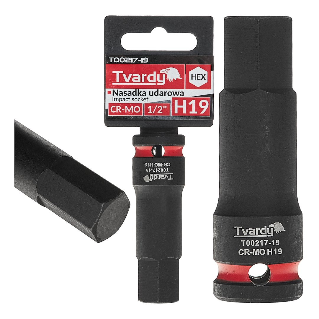 Cheie tubulara de impact HEX 1 / 2", H19, Cr-Mo, Tvardy T00217-19