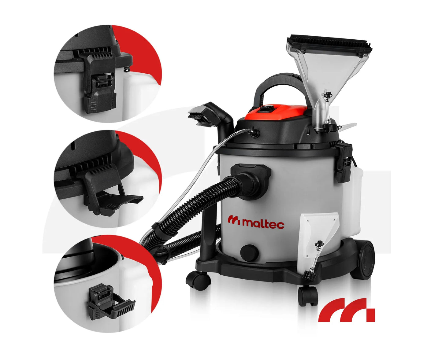 Aspirator pentru tapiterie si covoare MasterWash2200 4 in 1, duza ingusta, 2200 W, MalTec 112707