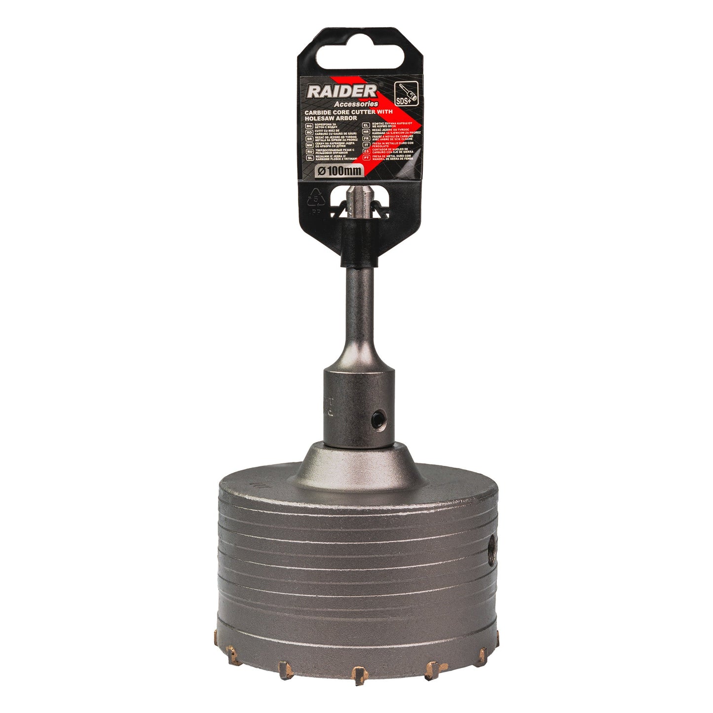 Carota pentru gaurire beton cu tija si burghiu SDS-plus, 100 mm, Raider 154821