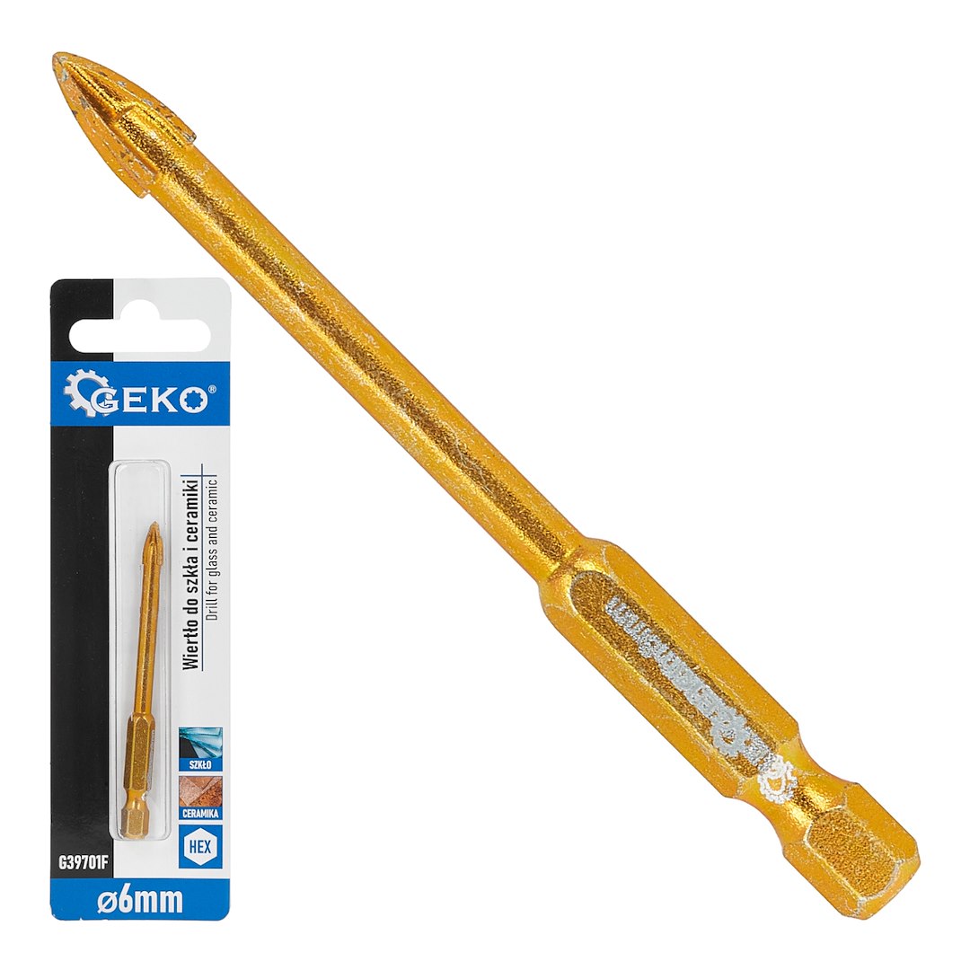 Burghiu pentru sticla si ceramica HEX, 6 mm, Geko G39701F