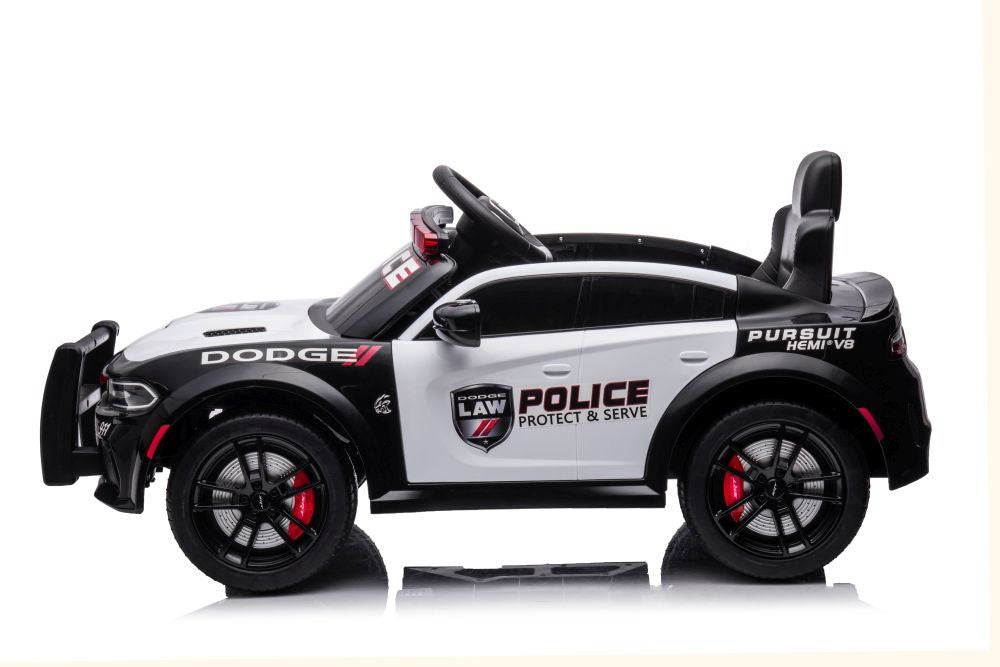 Masina de politie Dodge Charger, alb / negru, 107.5 x 56.5 x 33 cm, Lean 20011