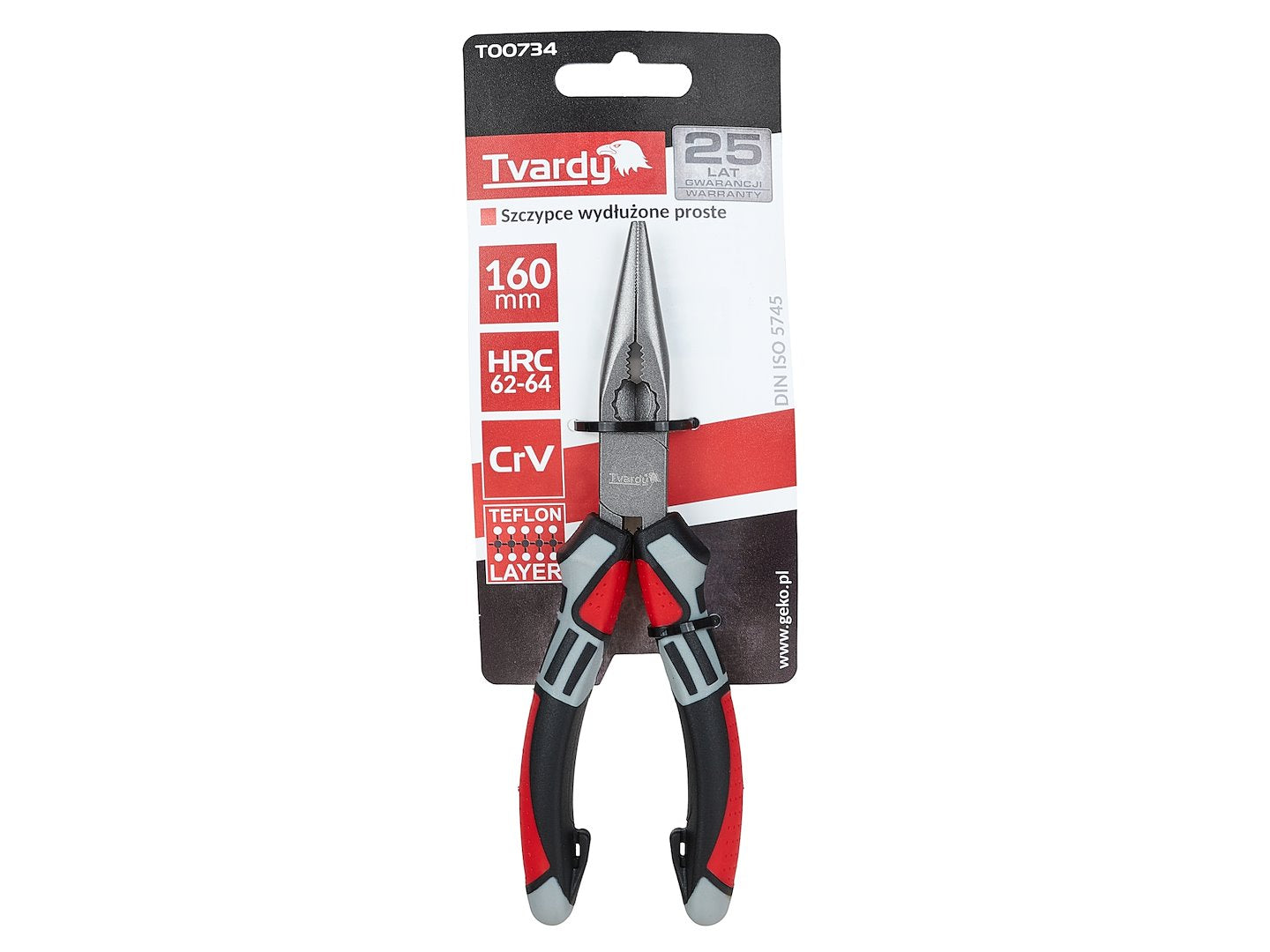 Cleste drept cu varf lung, 160 mm, Cr-V, Tvardy T00734