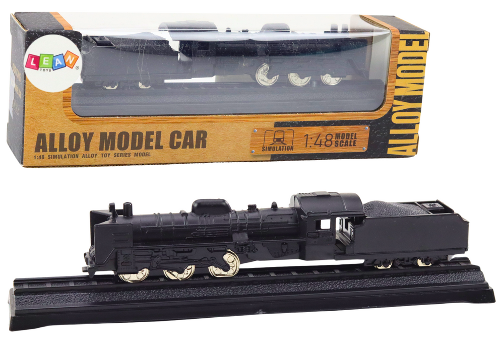Trenulet de colectie metalic, 15 x 3 x 3 cm, 1:48, negru, Lean 18923