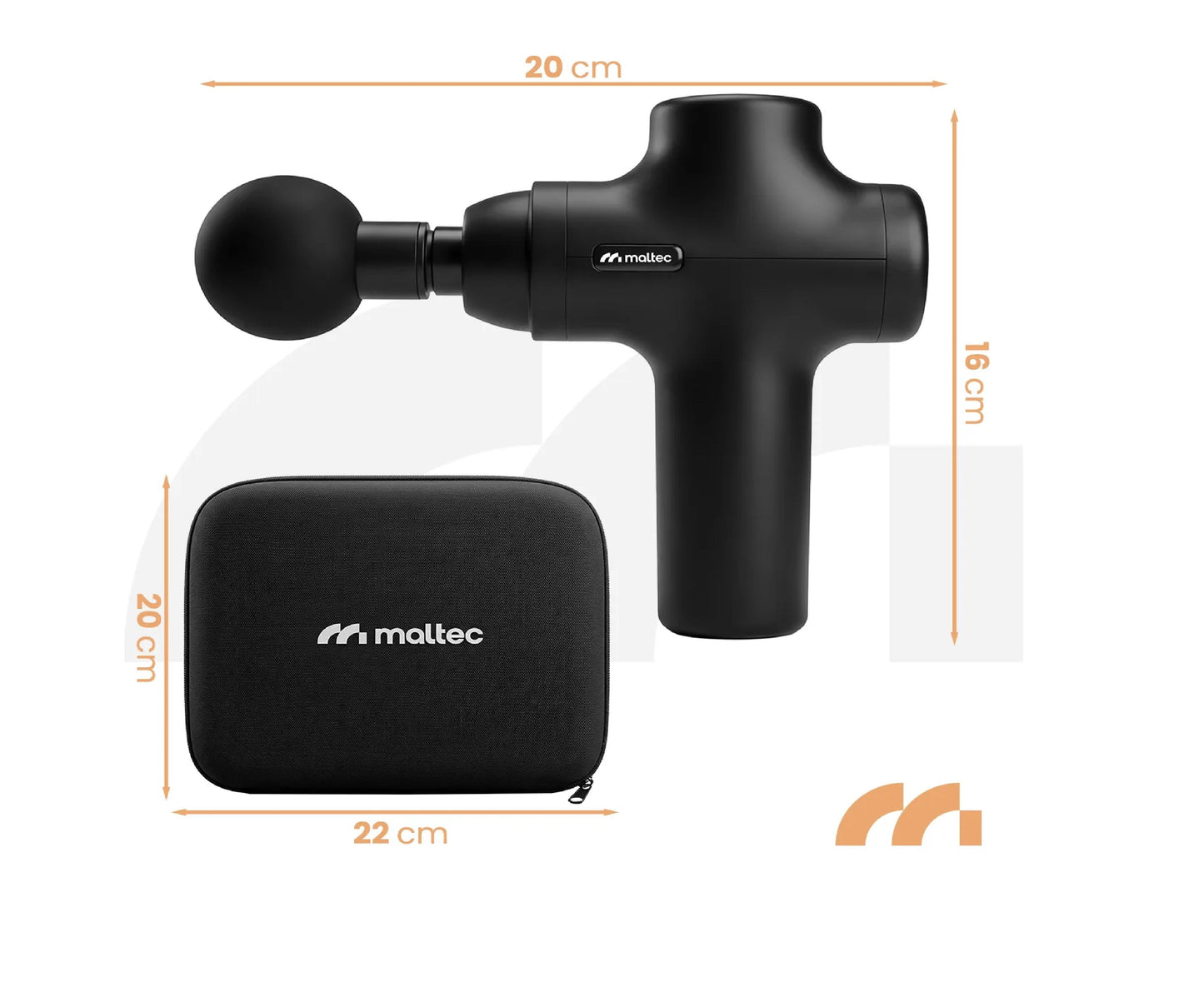 Pistol de masaj cu 6 capete interschimbabile, 4 viteze, MalTec 113859