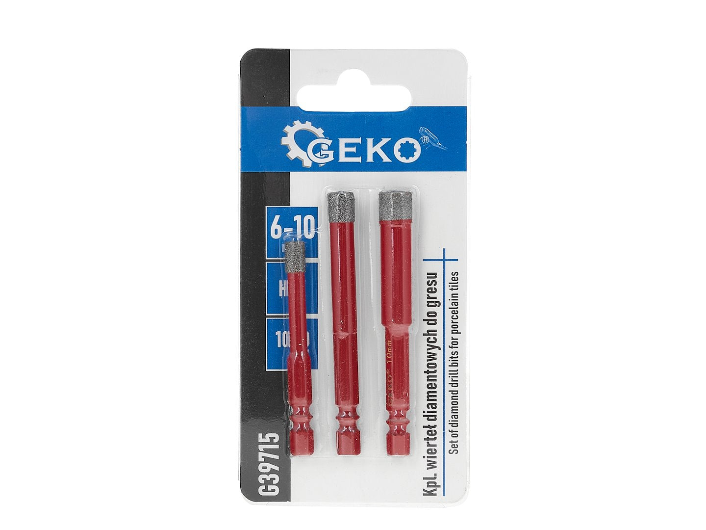 Set burghie diamantate pentru gresie HEX, 6-10 mm, 3 bucati, Geko G39715