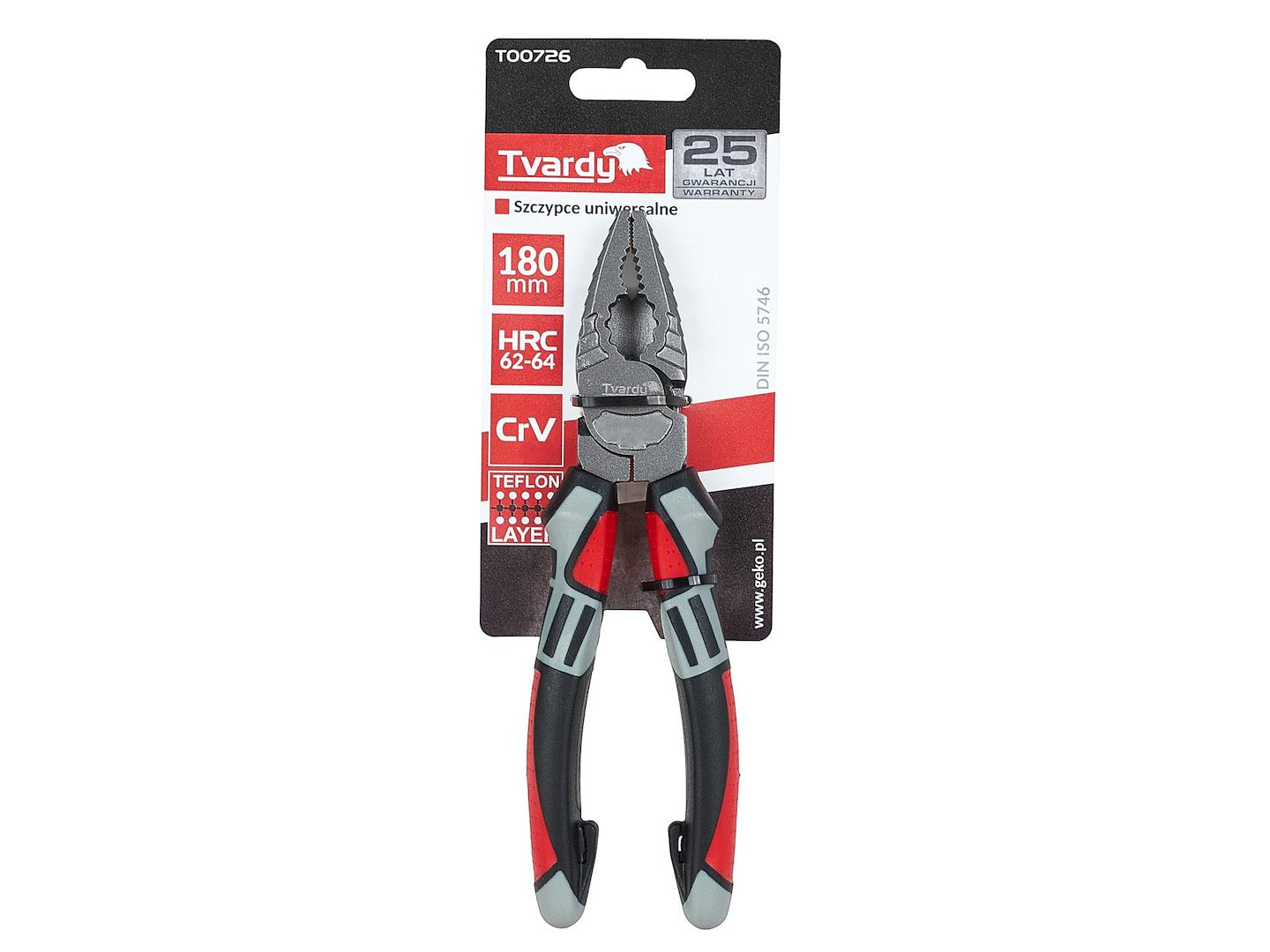Cleste combinat, 180 mm, Cr-V, Tvardy T00726