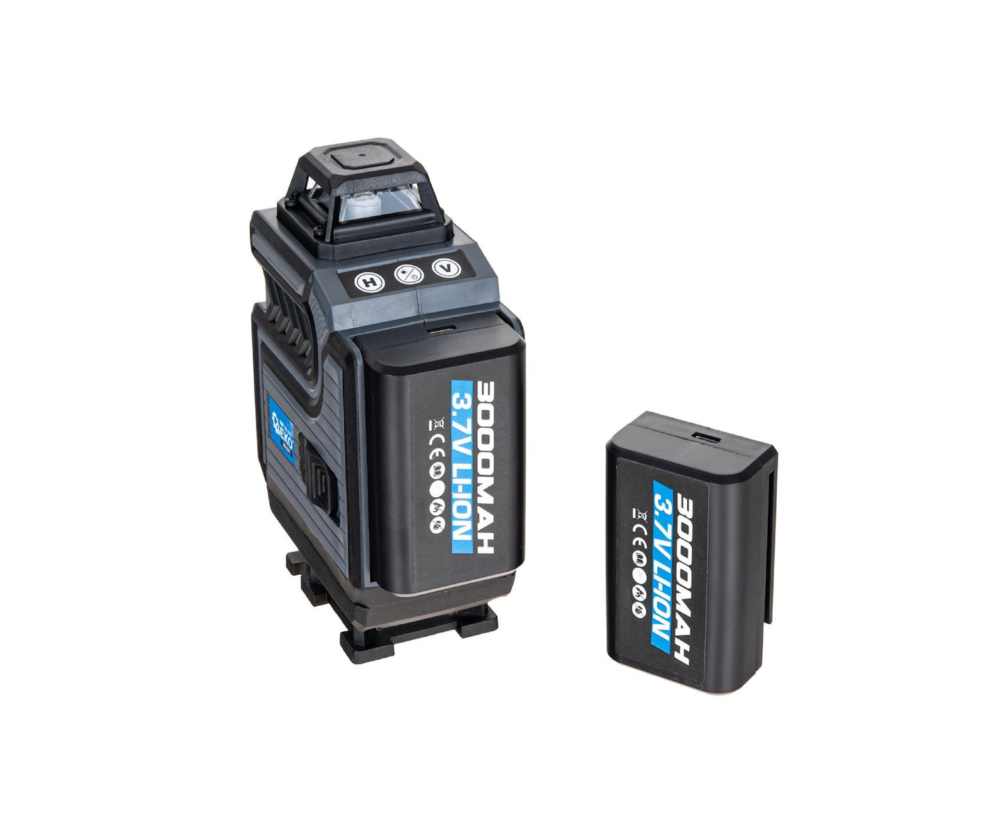 Laser cu linii incrucisate 360° 4D, fascicul verde, 16 linii, cu stativ, 2 acumulatori si set complet de accesorii, Geko G03321