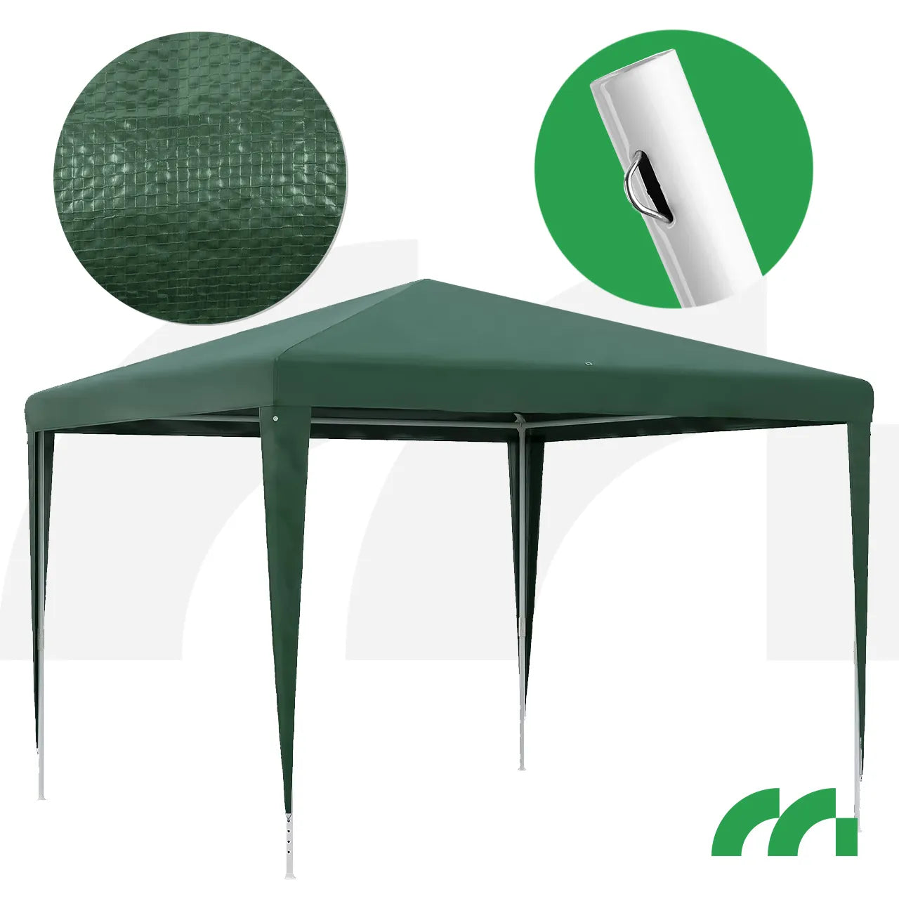 Cort de gradina pavilion, 3 x 3 x 1.9 m, verde, MalTec 112408