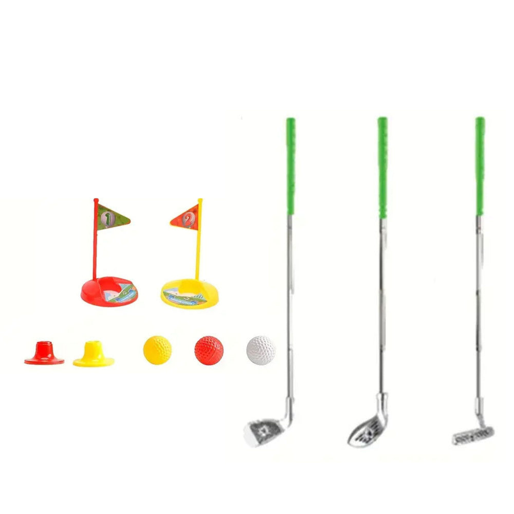 Set de golf pentru copii, crose, mingi, steaguri, suporturi de pahare, 48 bucati, Lean 26306