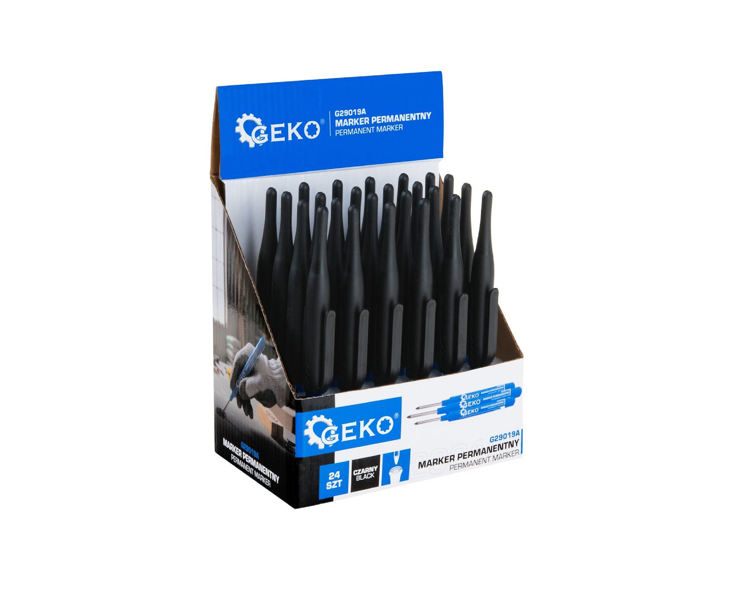 Set markere permanente pentru gaurire, 30 mm, 24 bucati, Geko G29019A