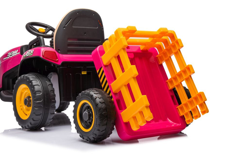 Tractoras electric cu baterie BBH-030, roz, Lean 19780