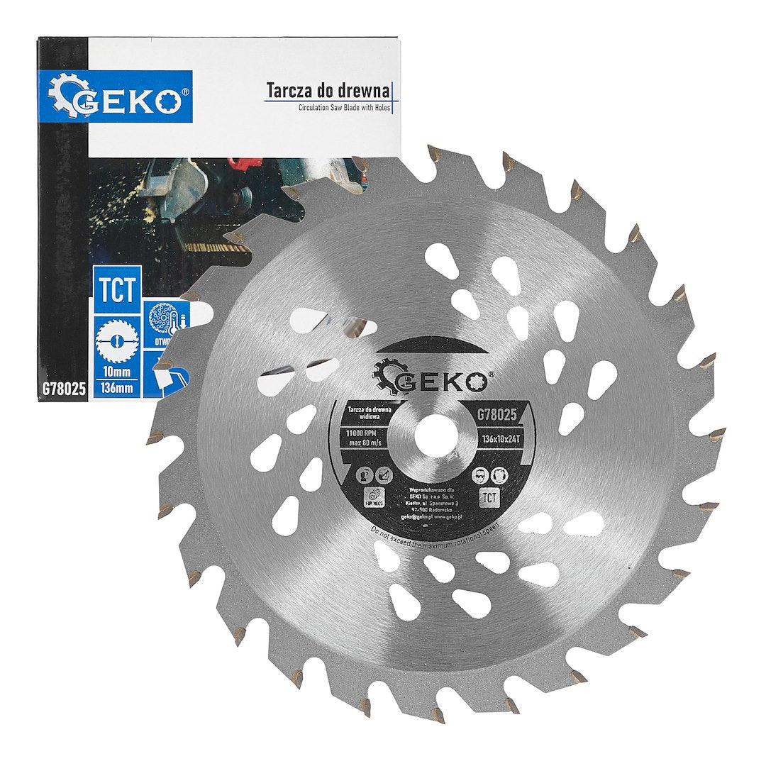 Disc pentru fierastrau circular, 136 x 10 mm x 24 T, Geko G78025